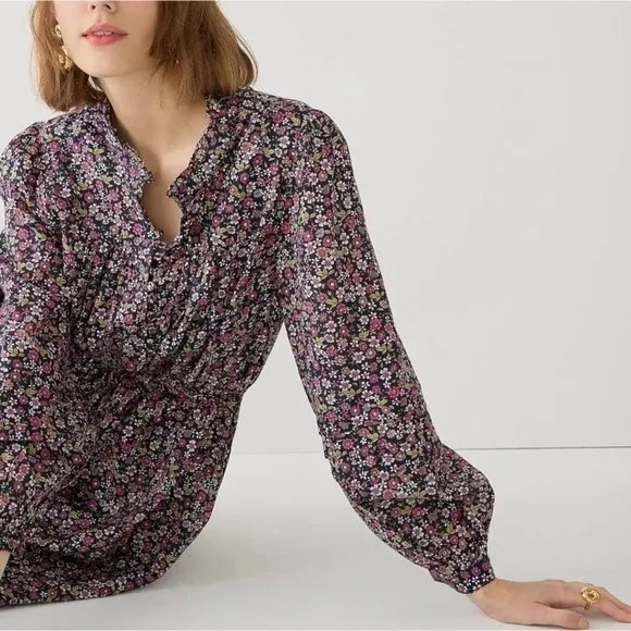 NEW J. Crew Button Up Cottagecore Dress in Sunny Meadow size small - Image 2