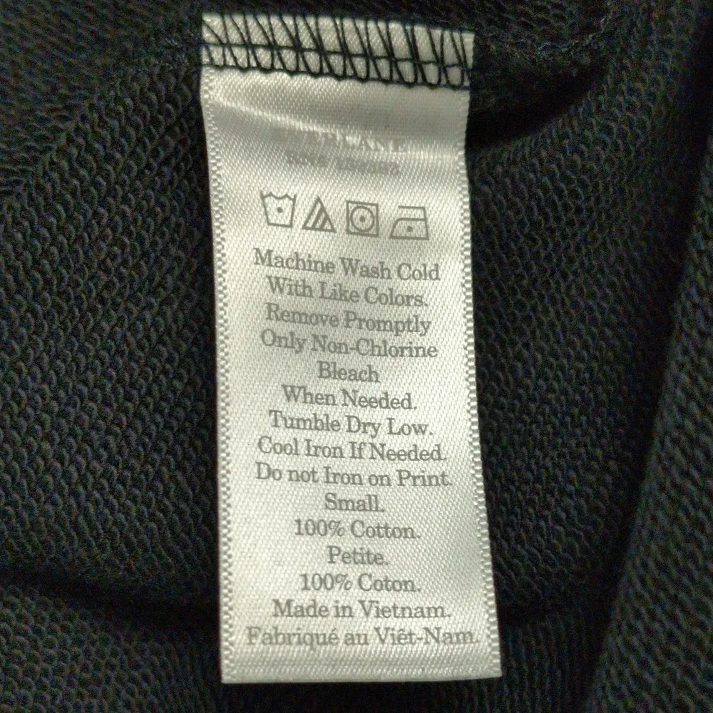 Everlane French Terry 100% Human Spellout Sweatshirt Crewneck Unisex Black S New - Image 5