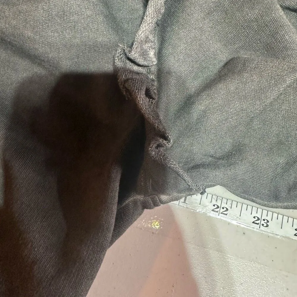 Something Navy Taylor Ruffled Hooded Sweatshirt Charcoal Gray Crop Small Hoodie - Image 5