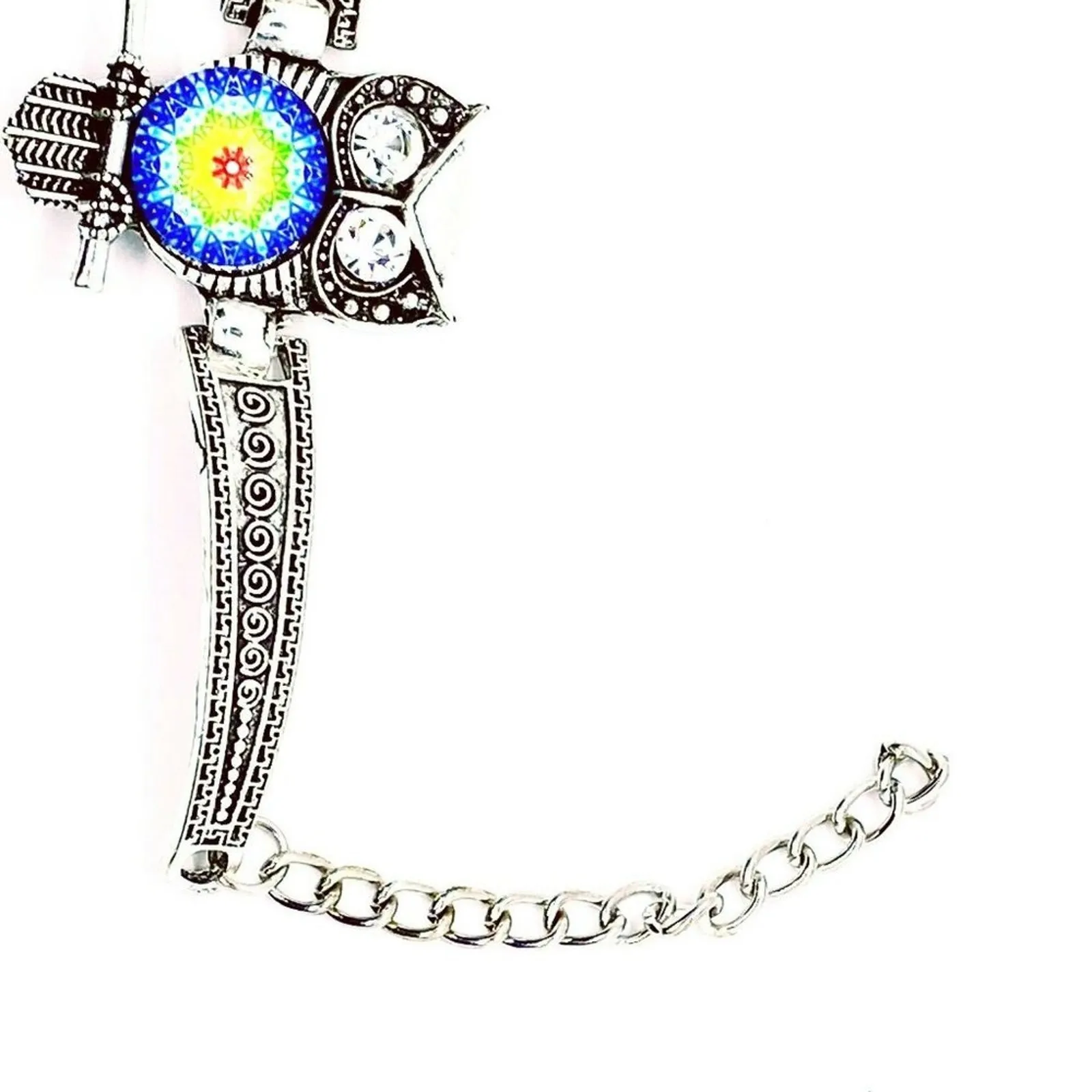 Boho Owl Rhinestone Silver - Image 4