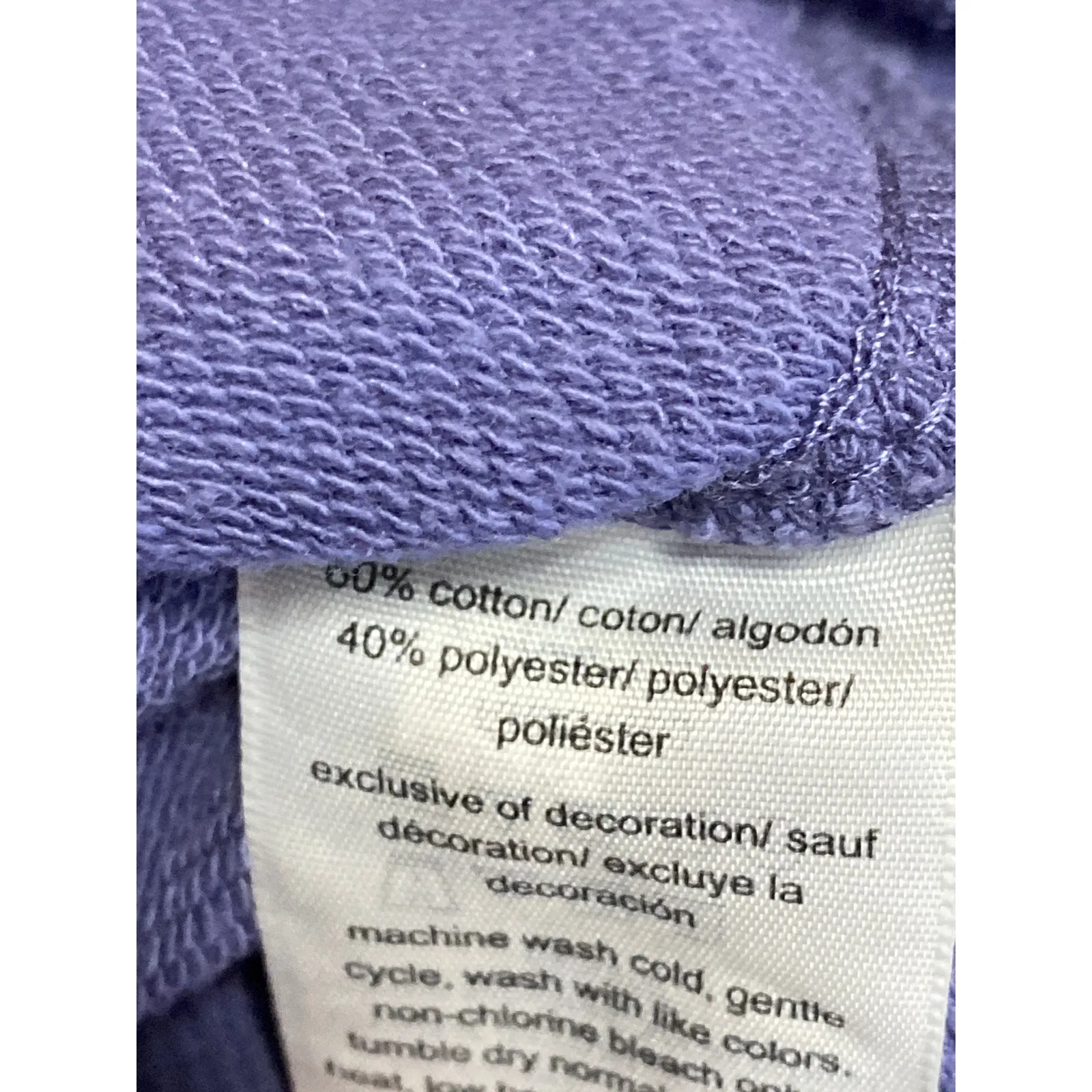 Tommy Jeans Womens Purple Crew Neck Long Sleeve Crop Sweater Sweatshirt Top Sz L Size L - Image 4