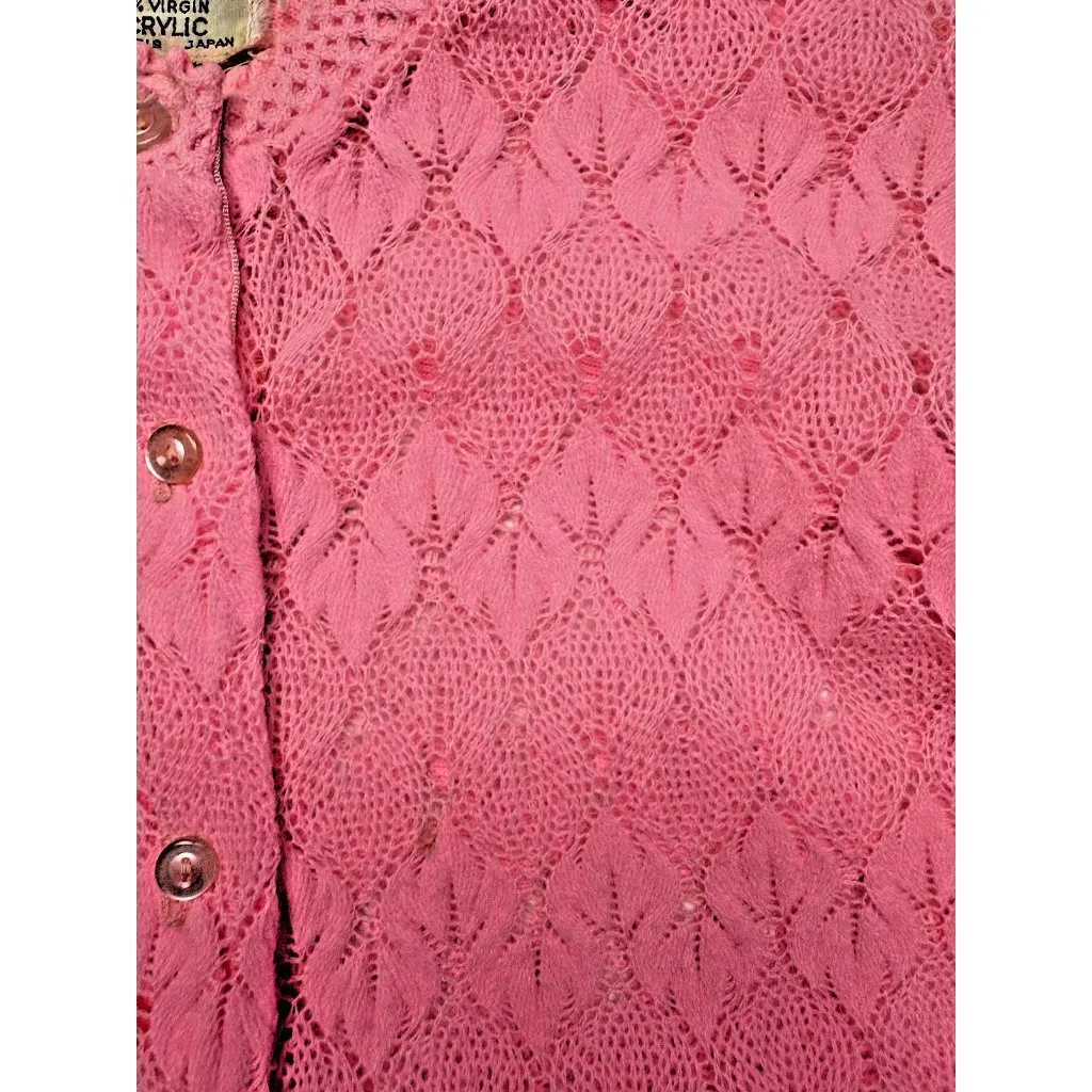 *Vintage Cellini Cardigan Sweater Sm? Bright Pink Grannycore Twee Softie Girly Size undefined - Image 3
