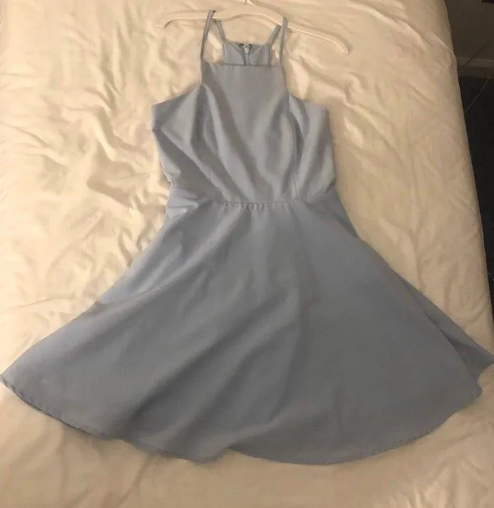 Light Blue Skater Dress S - Image 3
