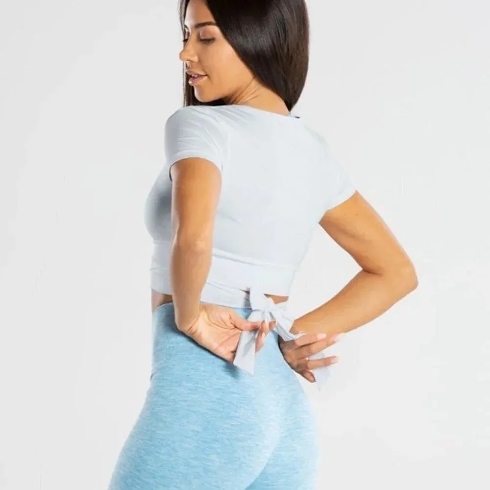 WOMEN'S BEST WEAR True‎ Rue Tie Crop Top Size Medium Gray - Image 2