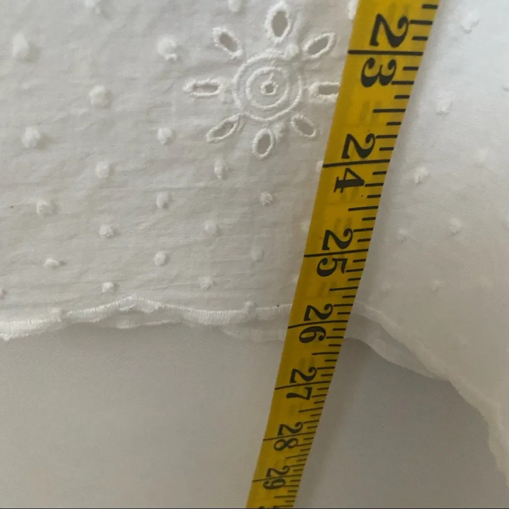 Matilda Jane Womens Top XS White Botanical Beauty Swiss Dot Floral Romantic - Image 7