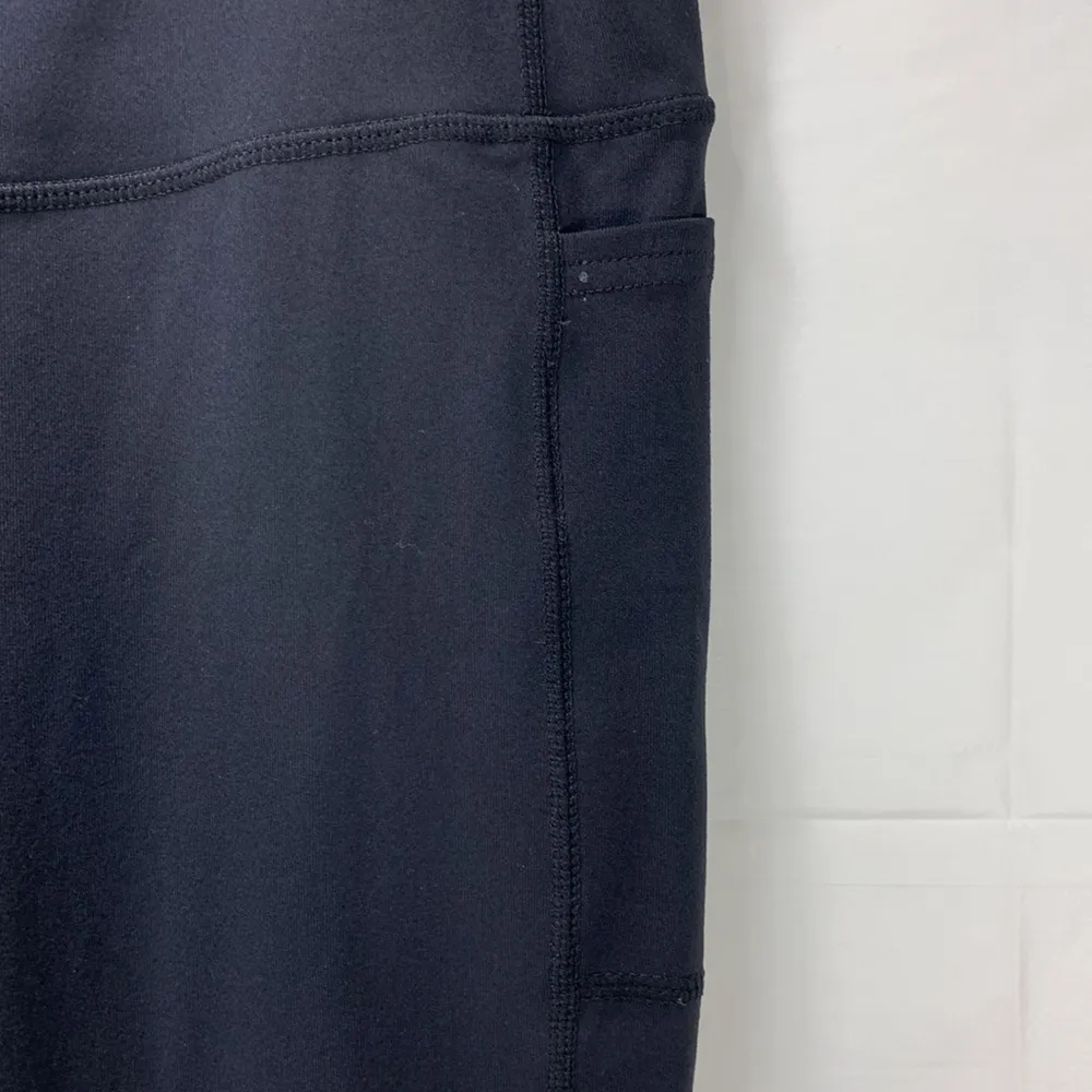 Go Flex Black High Waisted Mid Calf Crop Leggings Size L - Image 5