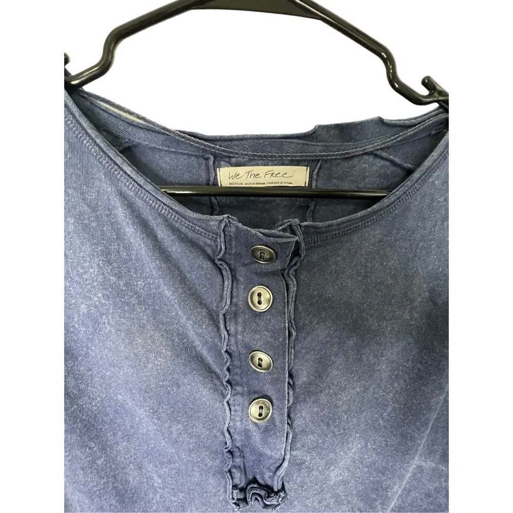 We The Free, Free People Poncho Style Long Sleeve Shirt With Button Details - Image 3