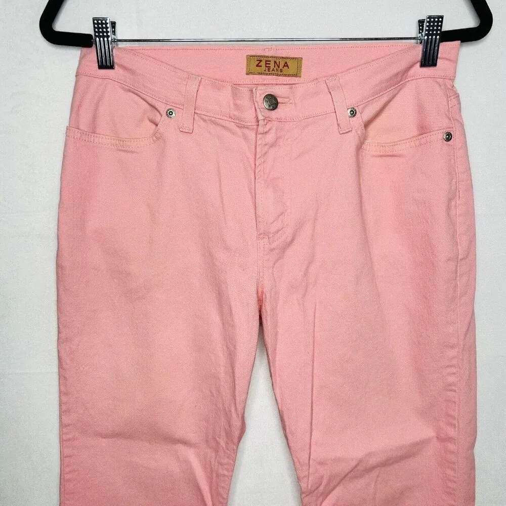 Vintage Zena Jeans Pink Denim Pants Size 30x27 Flare Leg Stretch - Image 2
