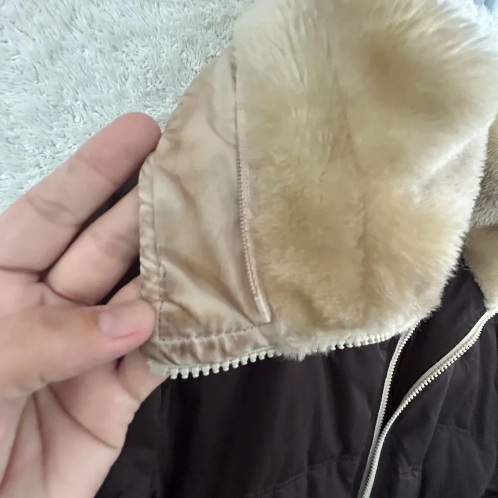 Vintage COOGI Long Brown Puffer Coat Jacket Women's Size 1X Hooded READ - Image 4