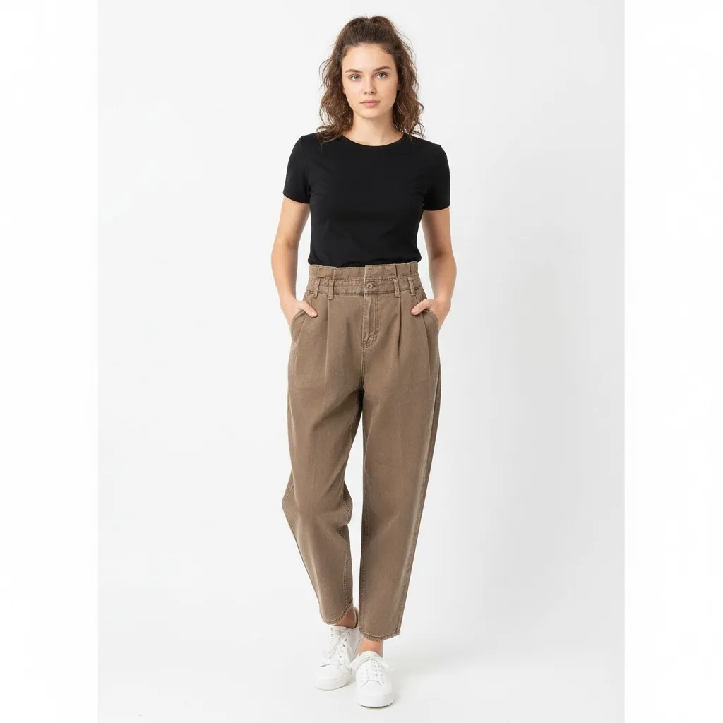 Zara Women’s Brown Paperbag pants - Image 4