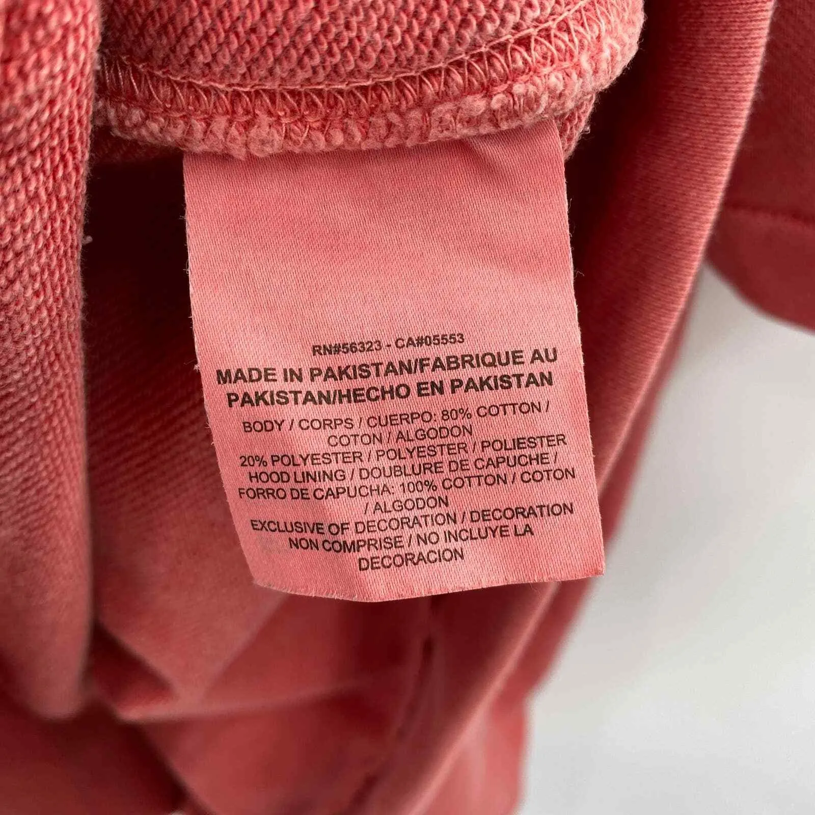 Nike Hoodie Sweatshirt Womens Large Coral Pink cotton polyester Hood Pocket LOGO - Image 8