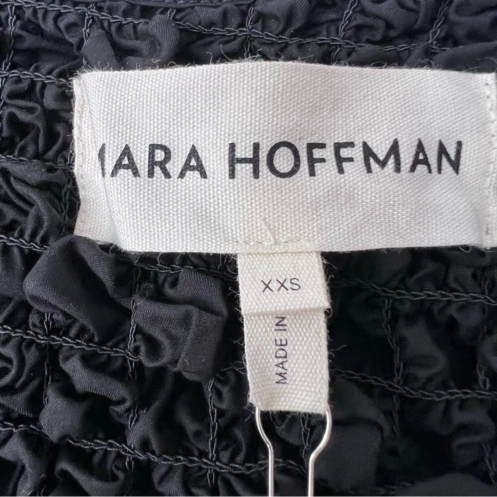 Mara Hoffman Amy Square-Neck Midi Smocked Bodycon Dress Black NWT size XXS - Image 7