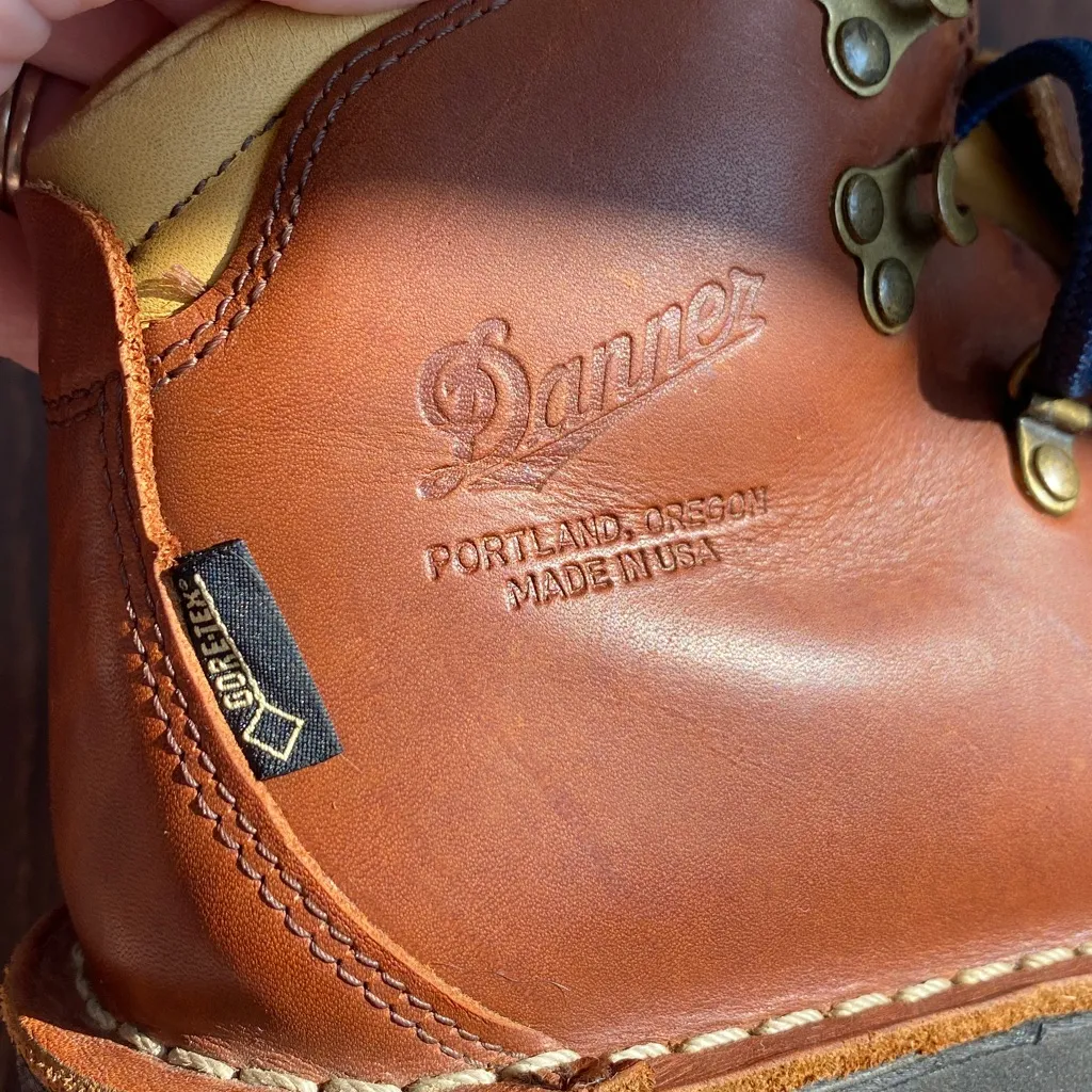 Danner Mountain Pass Cedar Cognac Leather Boots Blue Laces 33277 Size 6.5 - Image 5