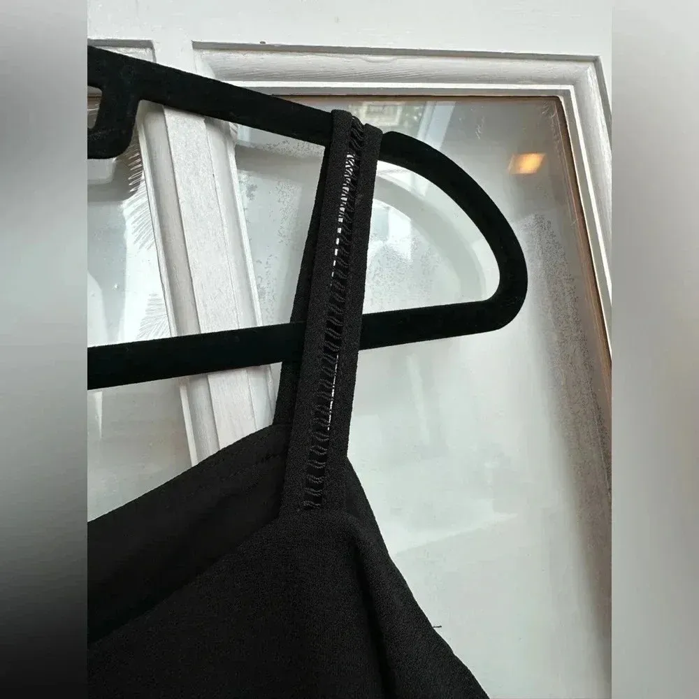 Maggy London Classic Black Cold Shoulder Ruffle Shift Dress Women’s Size 14 - Image 7