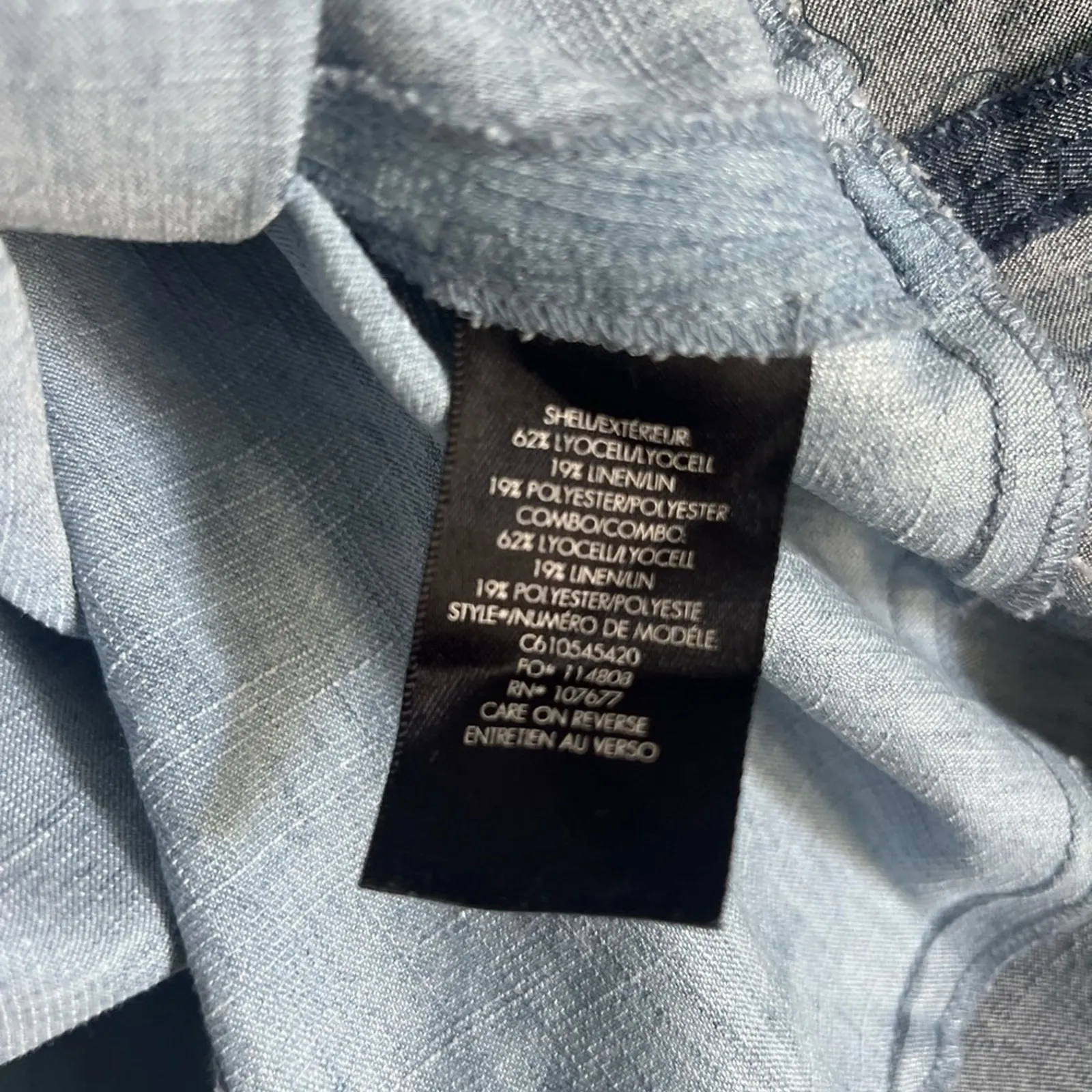 Alice + Olivia  Chambray Linen Shift Dress Size XS Blue - Image 7