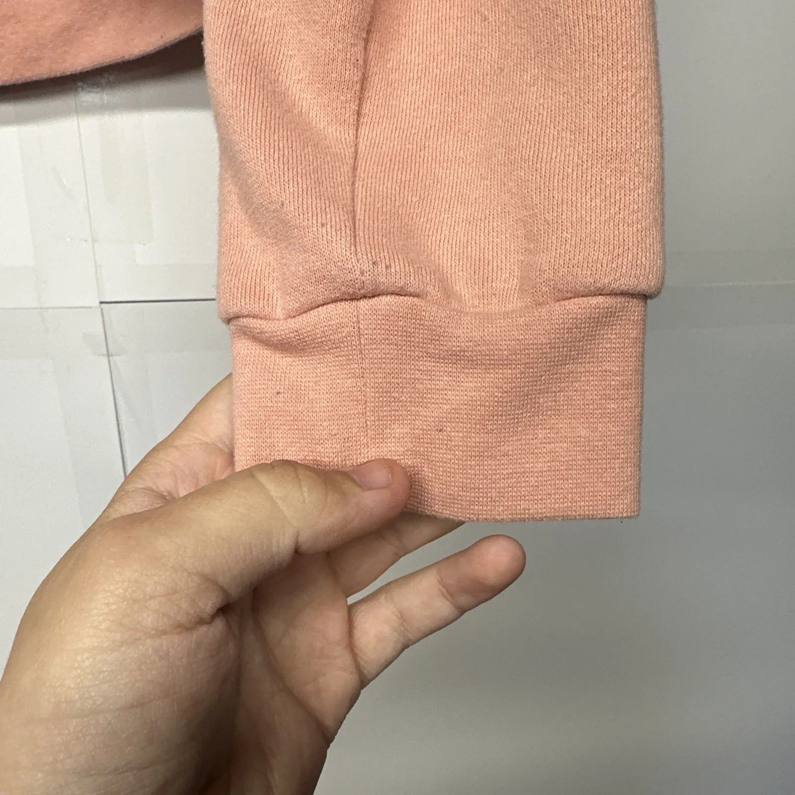 Forever 21 Light Pink Zipped Up Cropped Sweatshirt Size Large - Image 7