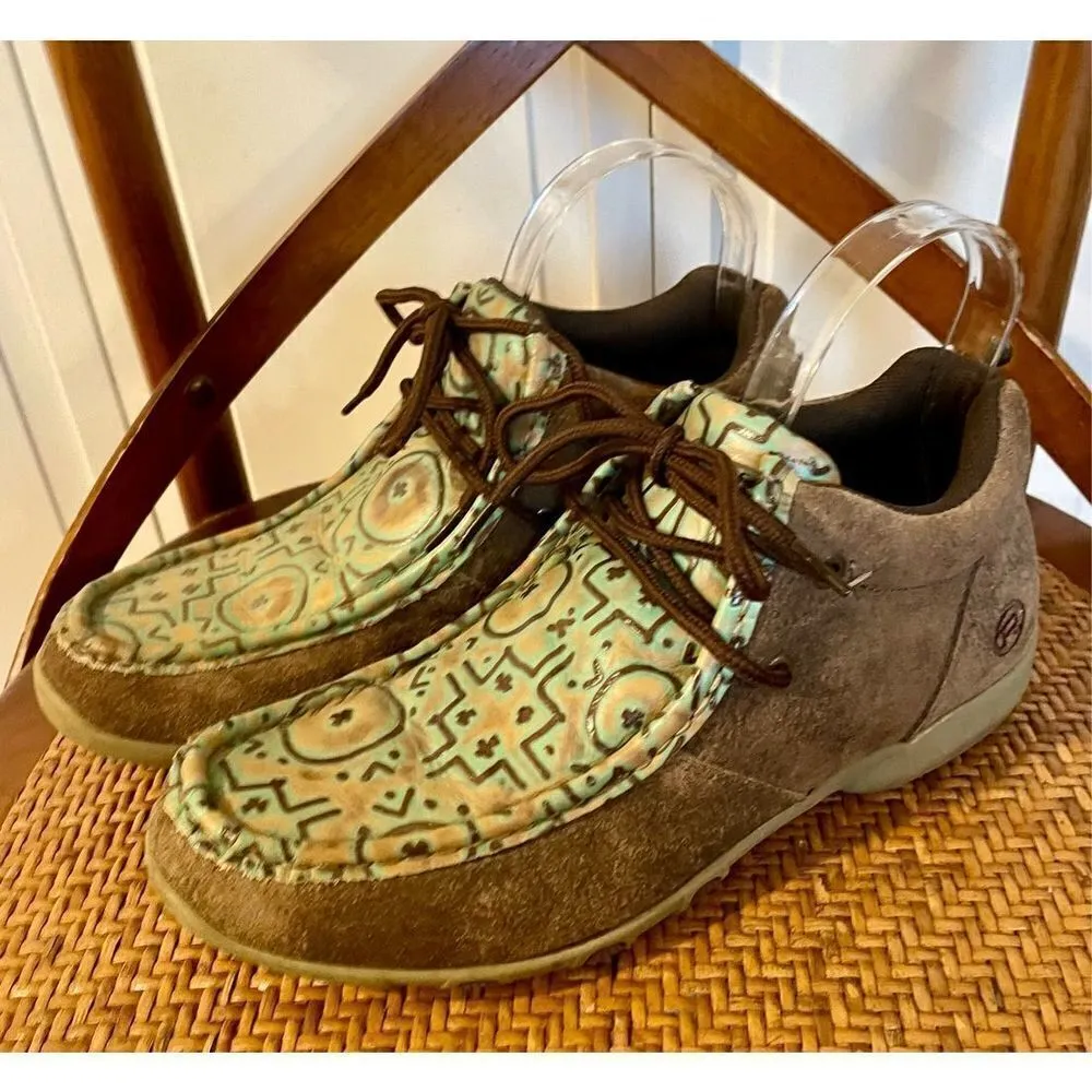 Roper leather mosaic printed booties size 8 Brown - Image 5