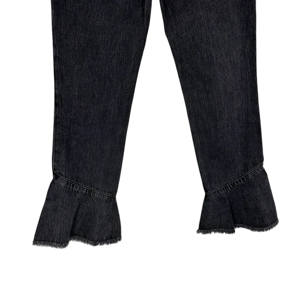 IRO Berry Cropped Flare Jeans Raw Hem size 24 NWT Faded Black Grey Gray - Image 8