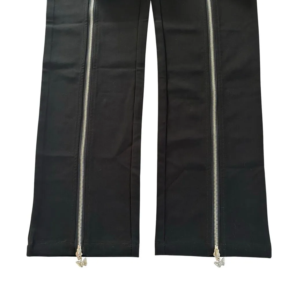 Dolls Kill The Kript Black Butterfly Zipper Pull On Pants Women’s Size Small NWT - Image 5