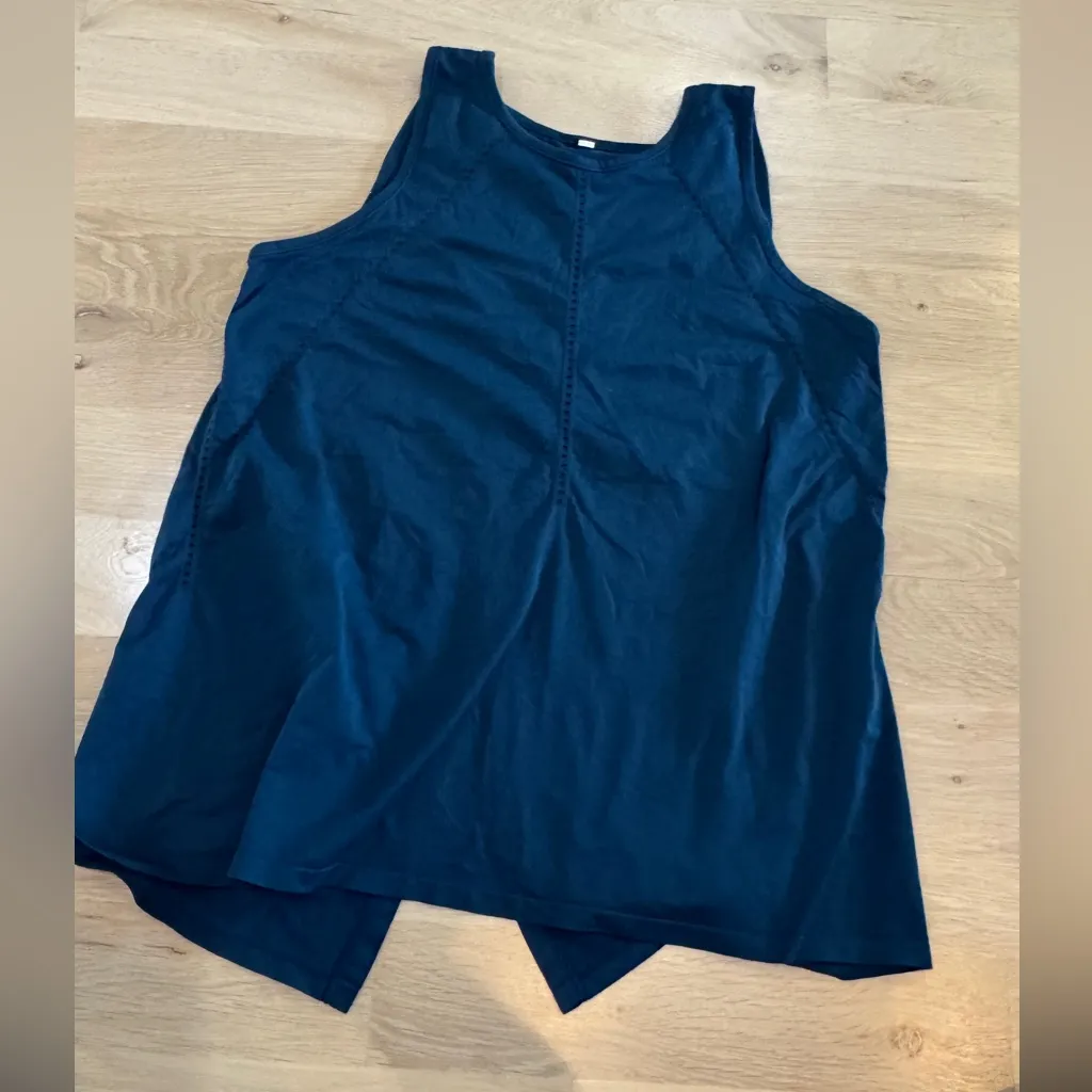 Athleta Foothill Tank top split back dark teal size large - Image 10