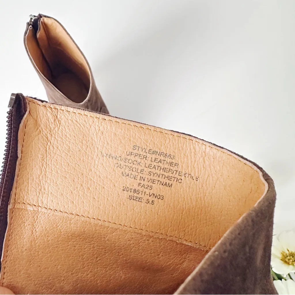 Madewell The Dimes Kitten Heel Boots in Suede Turkish Coffee Brown - Image 8