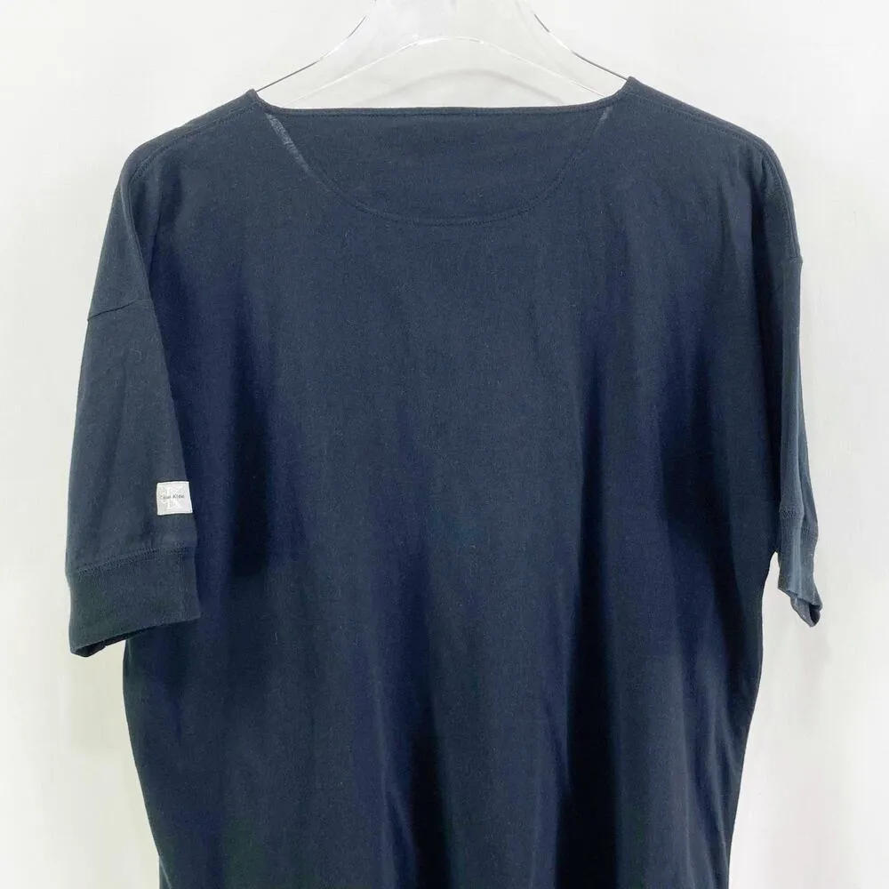 CALVIN KLEIN Black Short Sleeve Henley T-Shirt - Image 3