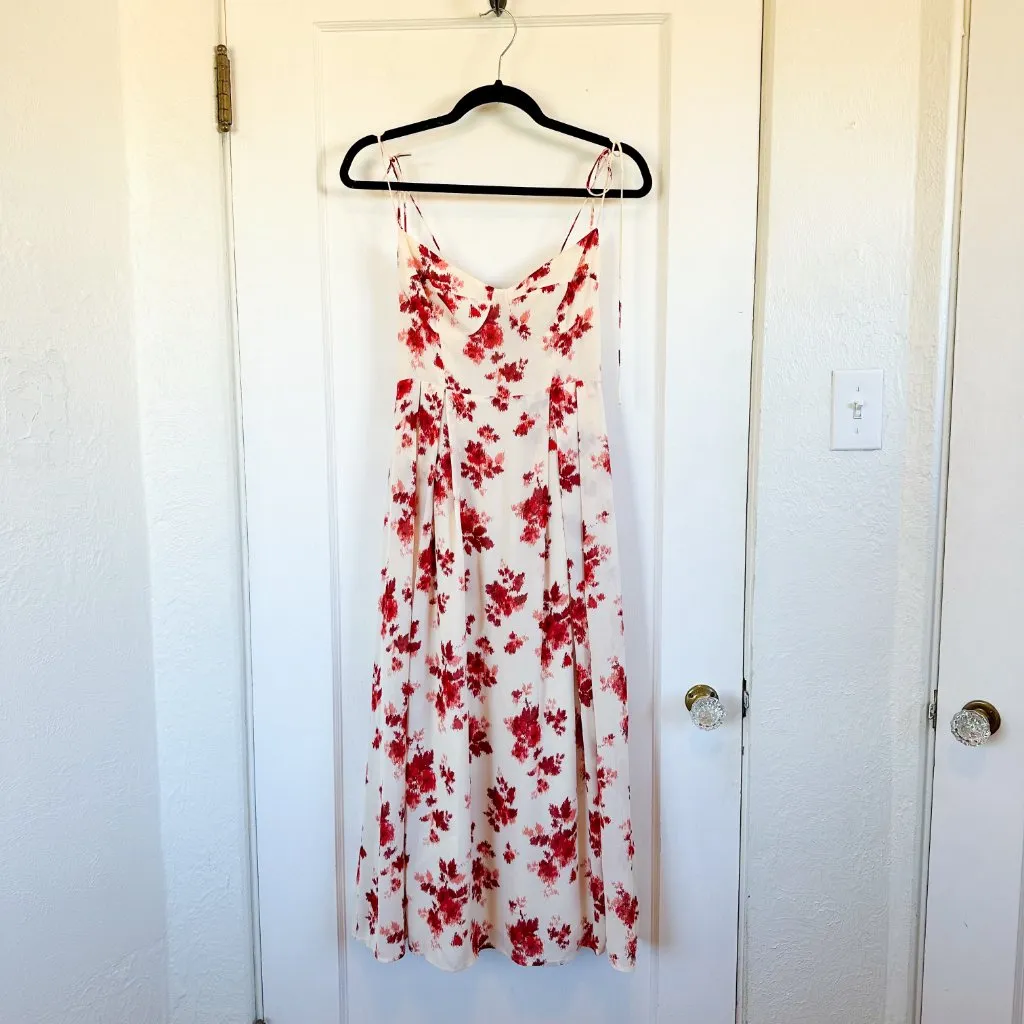 Reformation | Jaelyn Floral Sundress‎ Midi Dress in Carmina Red Size 4P $278 - Image 3