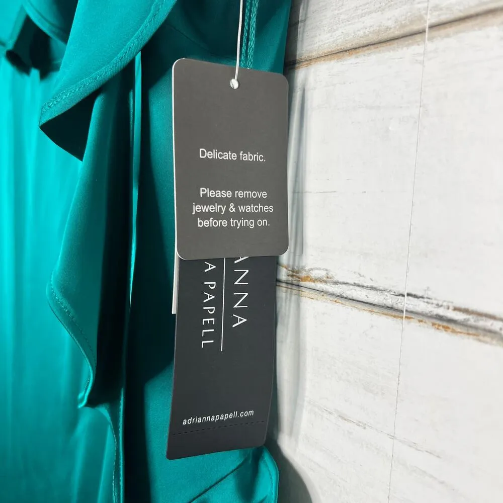 Adrianna Papel Ruffle Long Formal Dress Emerald Green Size 10 - Image 7