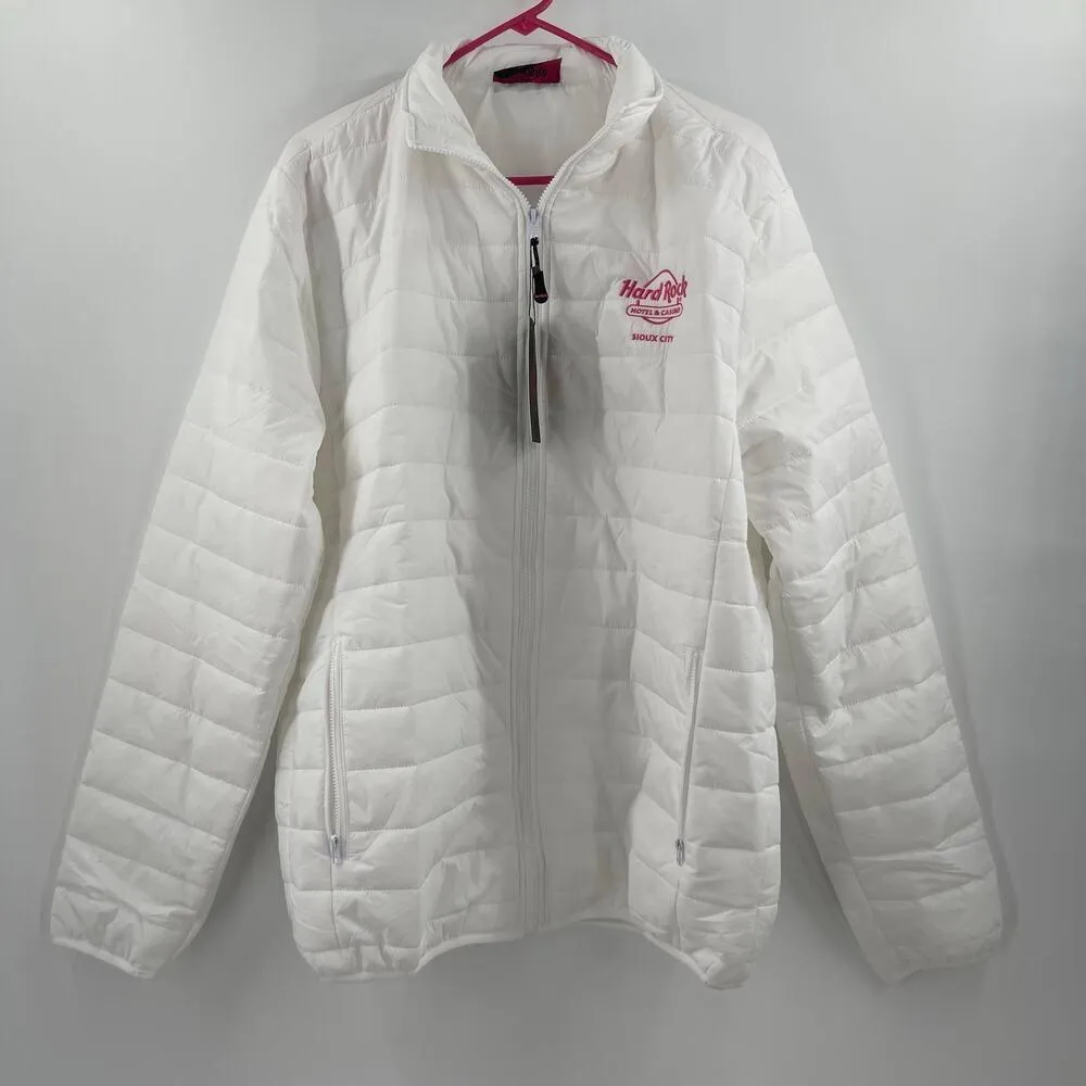 HARD ROCK HOTEL & CASINO SIOUX CITY Puff Jacket SZ Extra Large White Pink NWT - Image 10