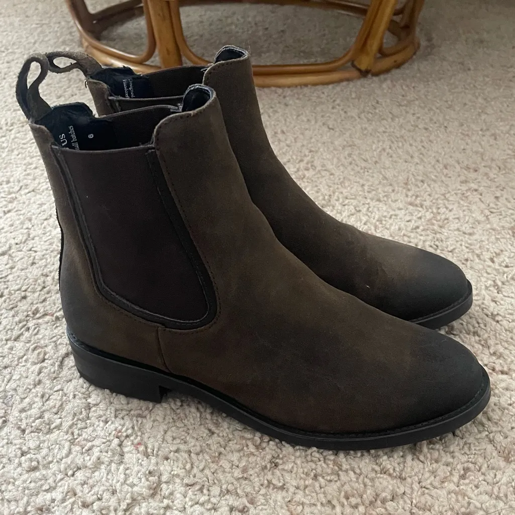 Thursday Boot Company Duchess Leather Suede Ankle Boots Green Size 6.5 - Image 5