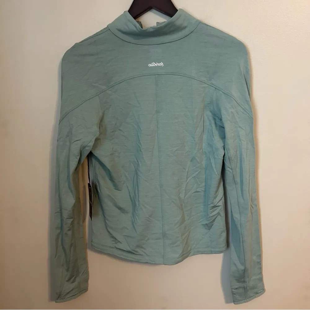 Allbirds Quarter Zip Pullover Natural Run Mid Layer Green Hush Athleisure Casual - Image 6