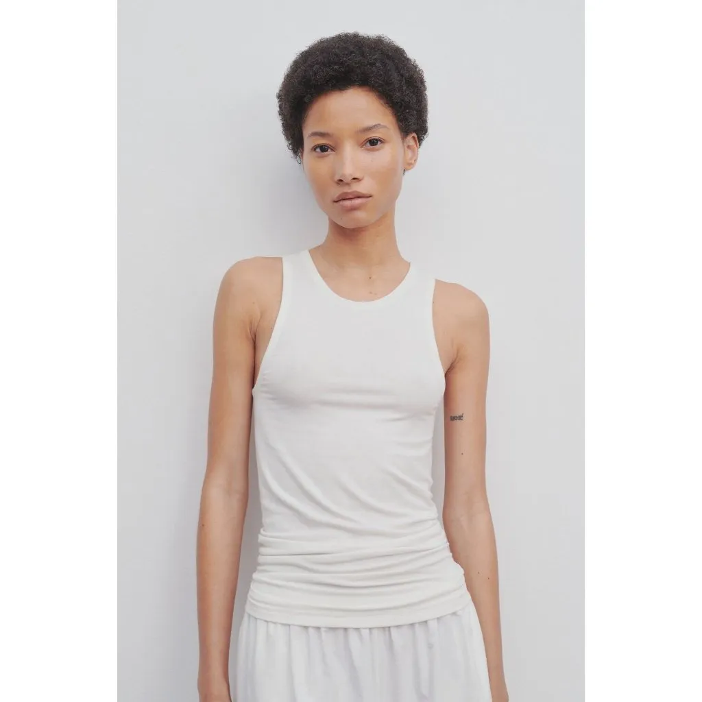 The Row Womens White Racerback Tank Top  XS Sleeveless Casual Cotton Blend - Image 14