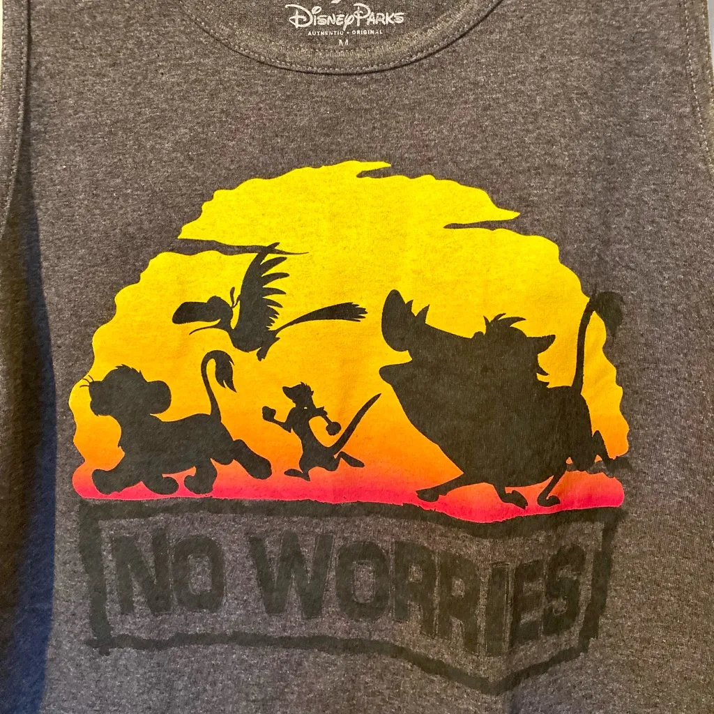 Disney Parks Animal Kingdom The Lion King "No Worries" Gray Tank - Image 3