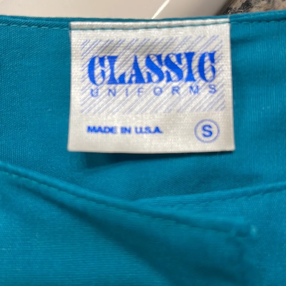 Classic Uniforms Teal Scrub Coat/Jacket Hospital Nurse Doctor Medical Size Small - Image 5