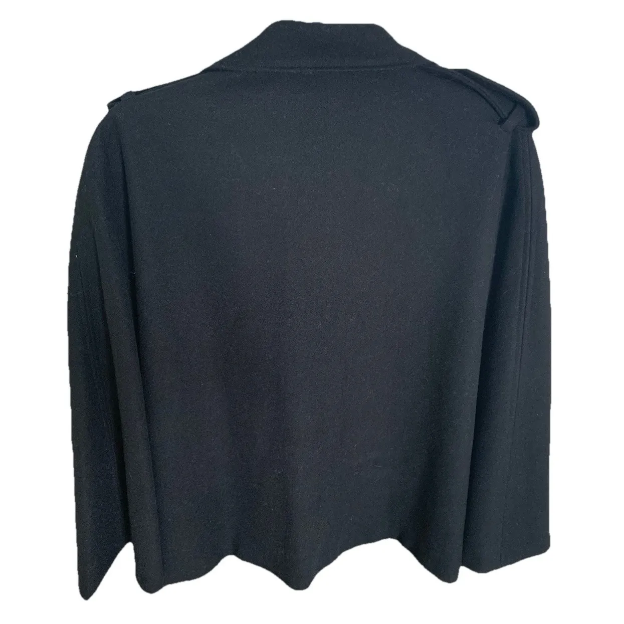 Kate Landry black poncho-style jacket, one size fits all, wool, black, women's - Image 2