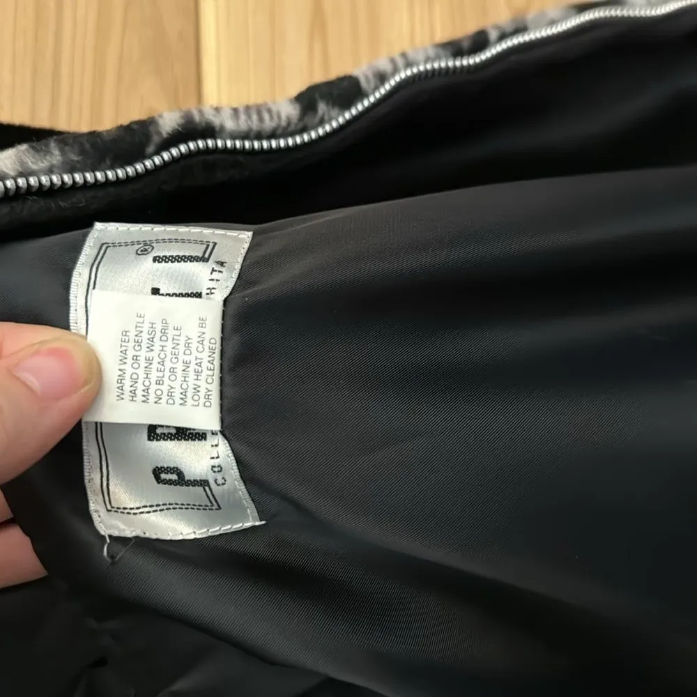 Vintage 90’s Pronti Size XLarge Unisex Faux Pony Hair Leopard Print Jacket Black - Image 14