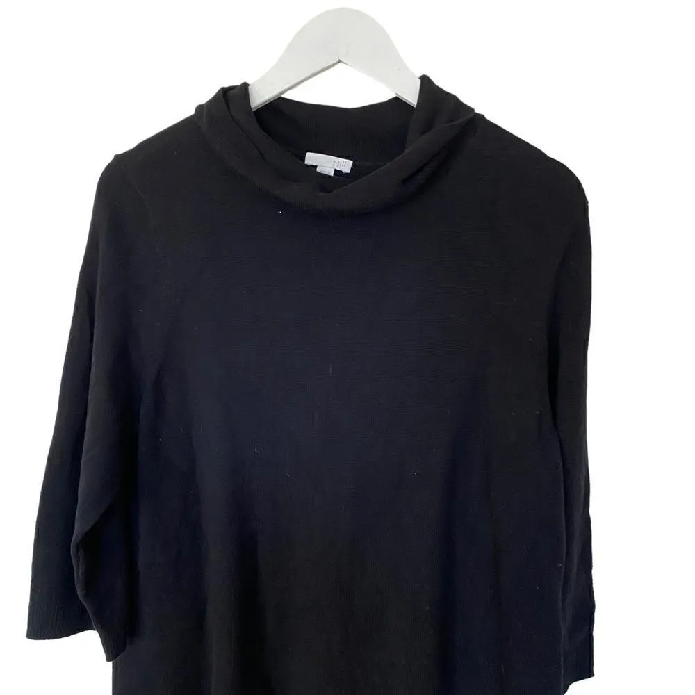 J.Jill 3/4 sleeve cowl neck sweater dress black medium Black - Image 3