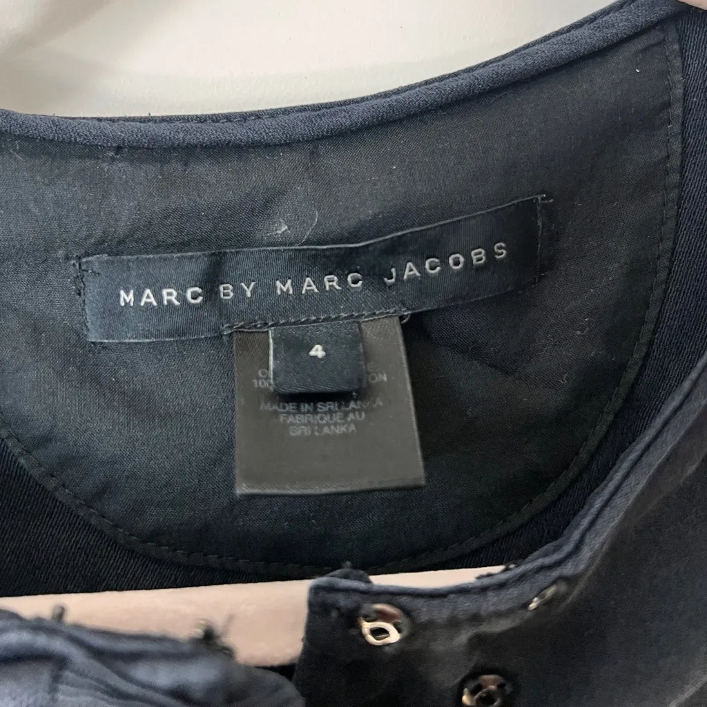 Marc by Marc Jacobs Black 100% Silk Midi Dress Women’s Size 4 Designer - Image 6