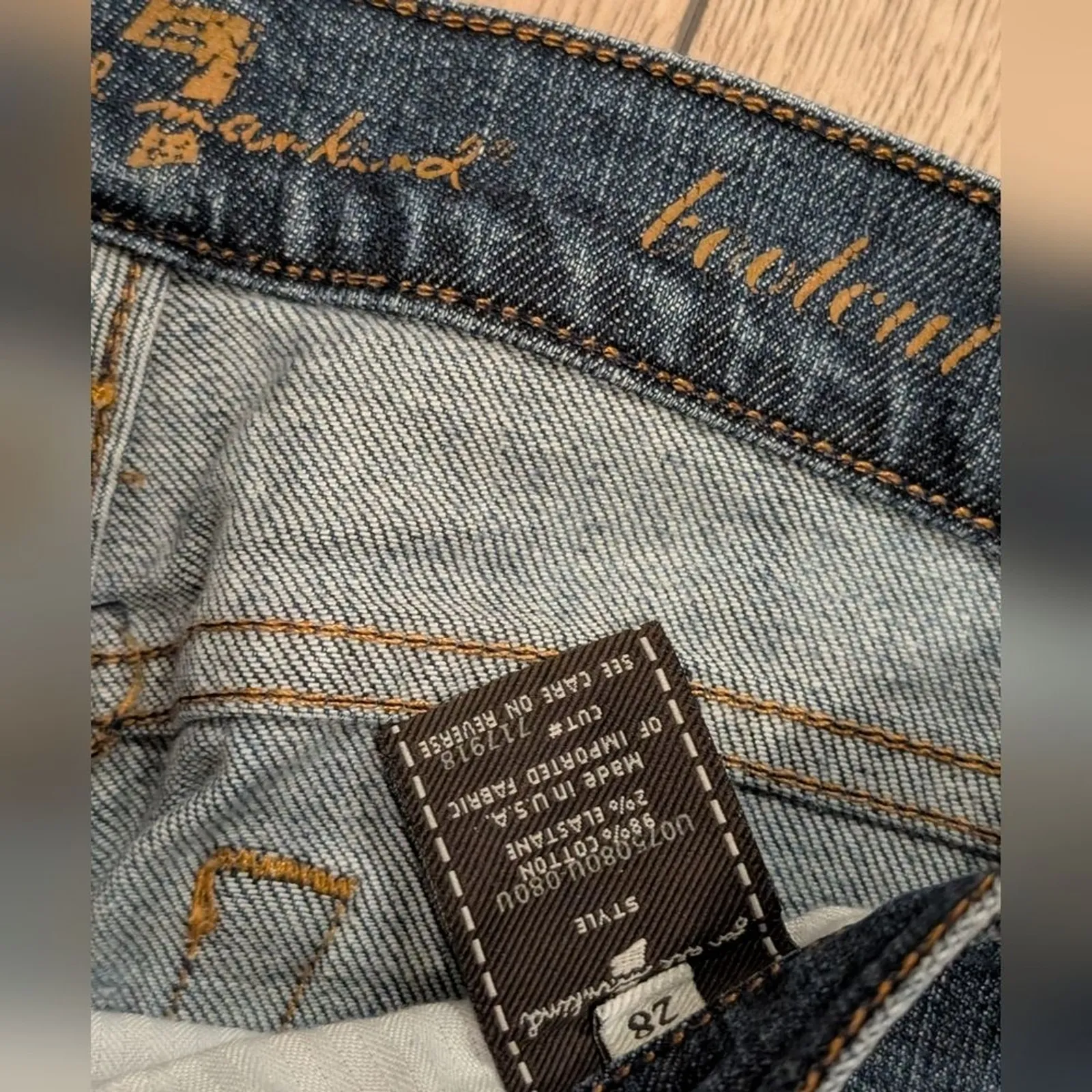 7 For All Mankind Womens 28 Bootcut Jeans Designer Denim Dark Faded Wash USA - Image 3