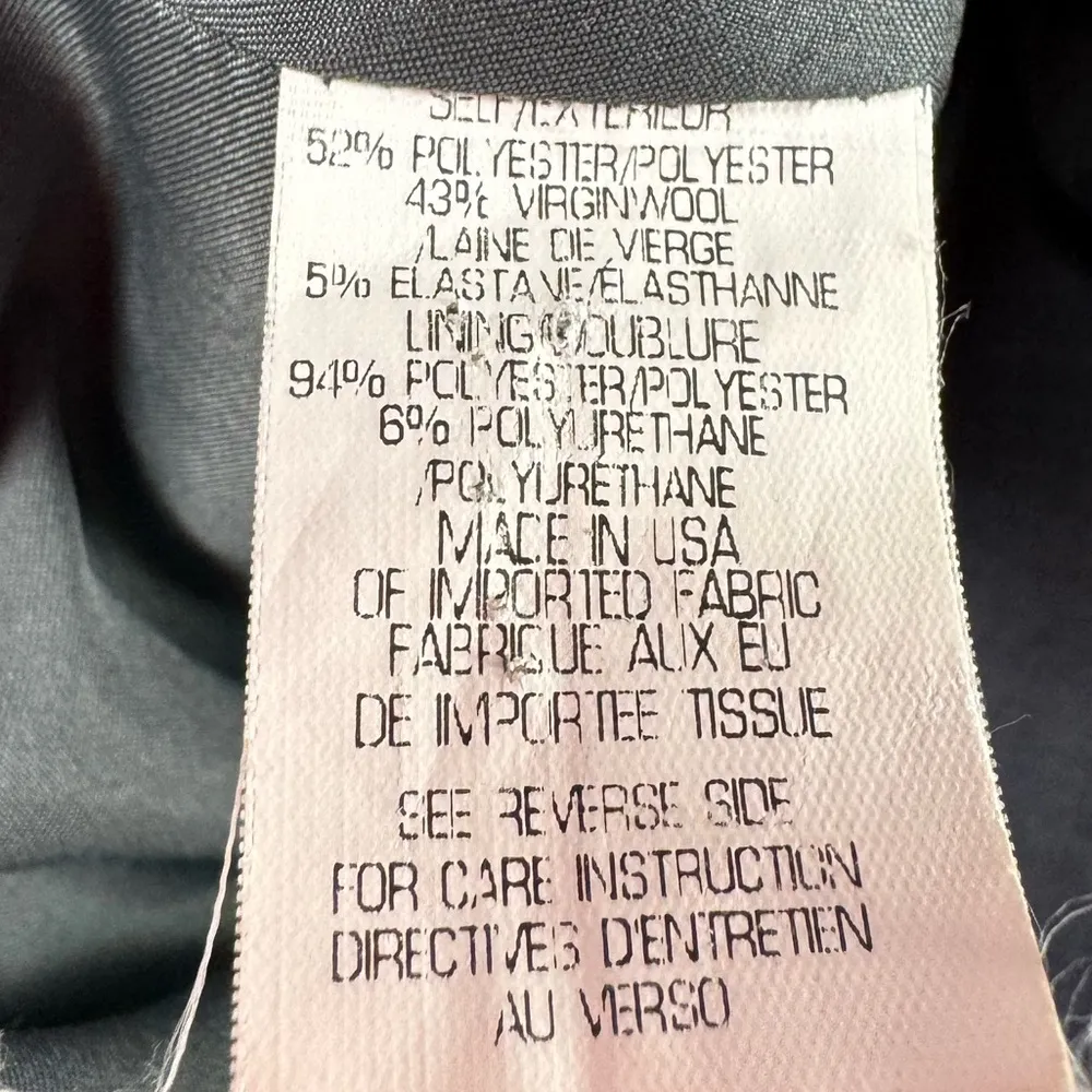 Theory Lanai Classic Wool Blend Open Front Blazer‎ in Blue Gray Size 0 - Image 7