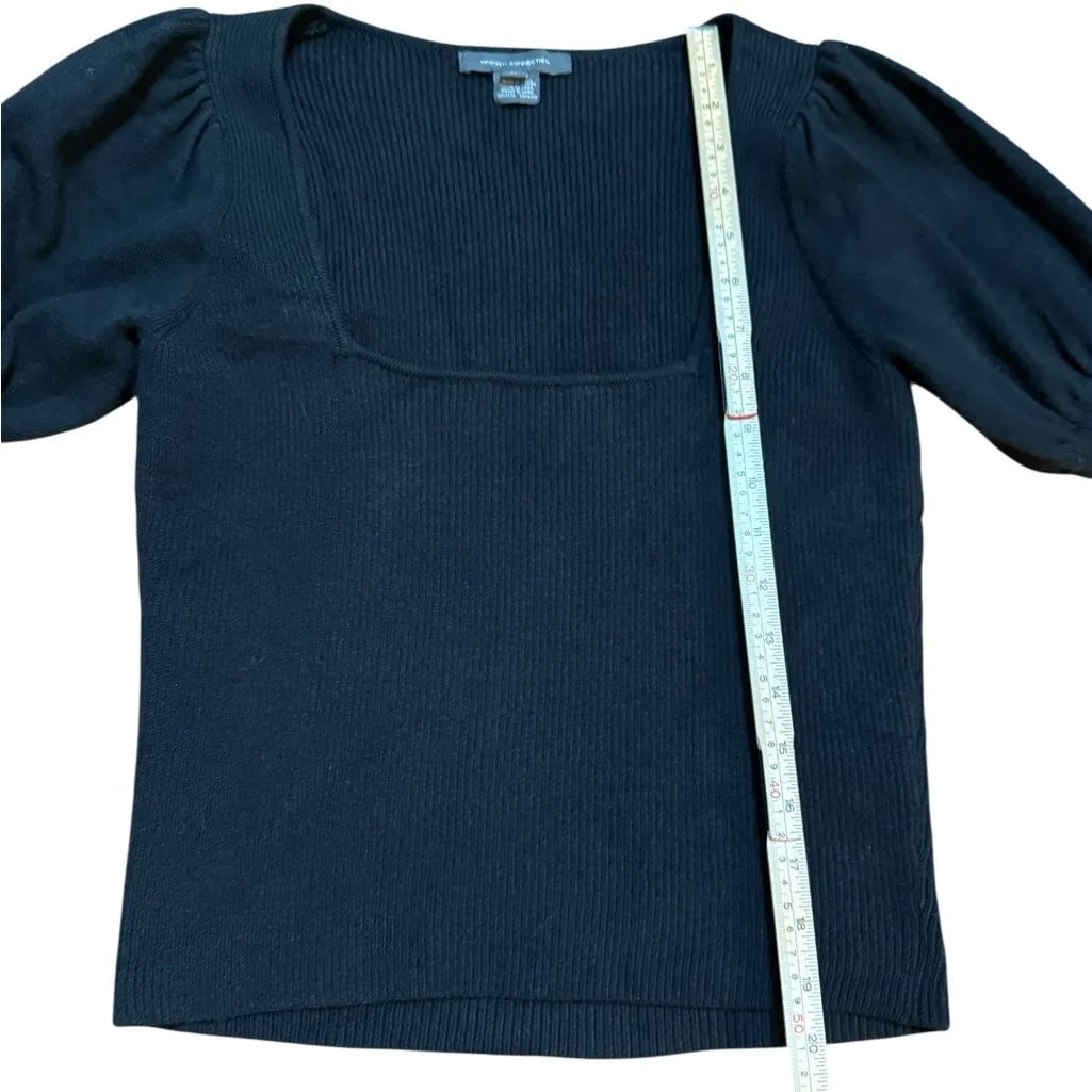 French Connection Women's Jaida Babysoft Square-Neck Sweater Black Sz M - Image 7