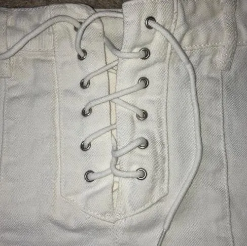White Lace Up Skirt - Image 2