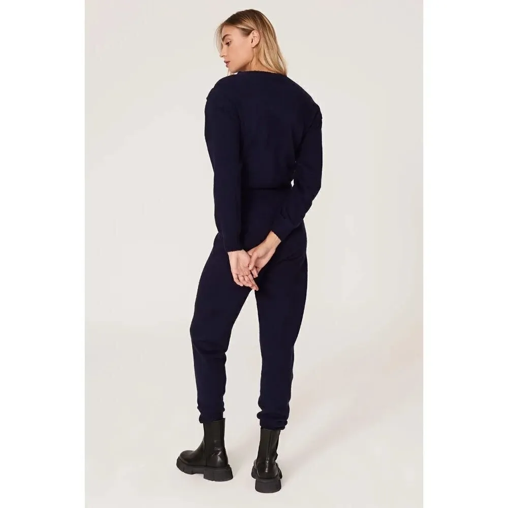 Central Park West Homes Knit Jumpsuit in Blue Large Womens sweater outfit - Image 9