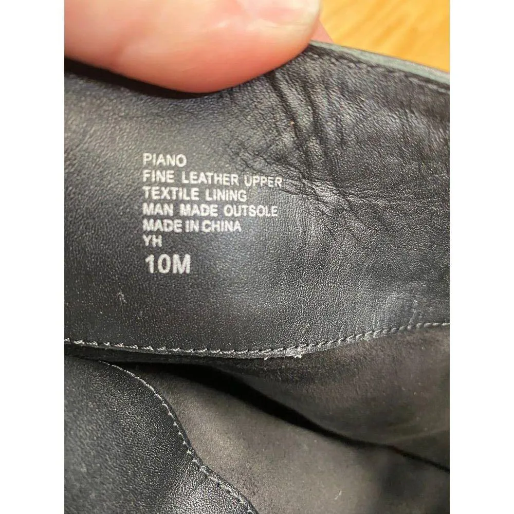 Charles David Piano Women's Black Leather Stiletto Heel Over-the-Knee Boots 10M - Image 5