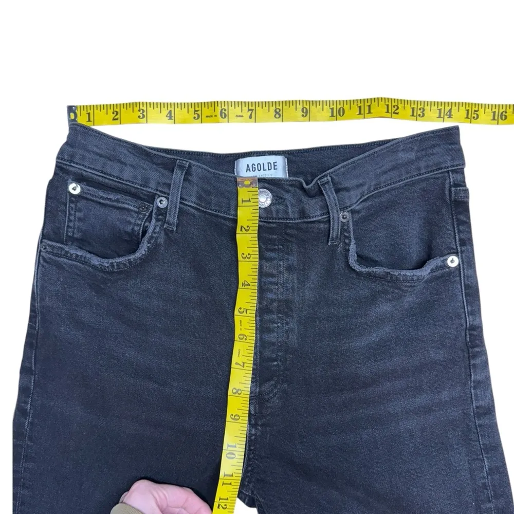 Agolde Riley High Rise Straight Crop Jeans in Panoramic Size 29 Button Fly Denim - Image 13