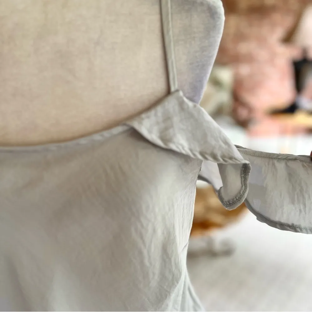 Key & Lime Flutter Sleeve Tank Top Cold Shoulder Tank Top Grey S Flowy Dressy Gray - Image 6