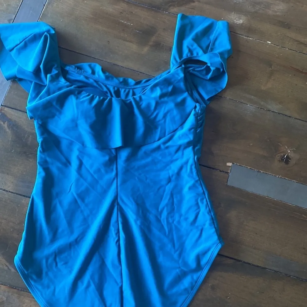 One piece swimsuit ruffle shoulder teal size L‎ Size L - Image 4