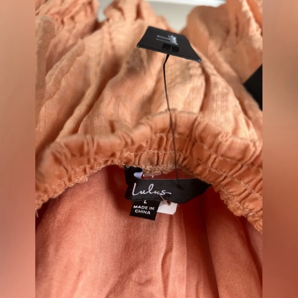 NWT Lulu’s Spring Equinox Light Orange Plaid Backless Mini Dress - Image 5