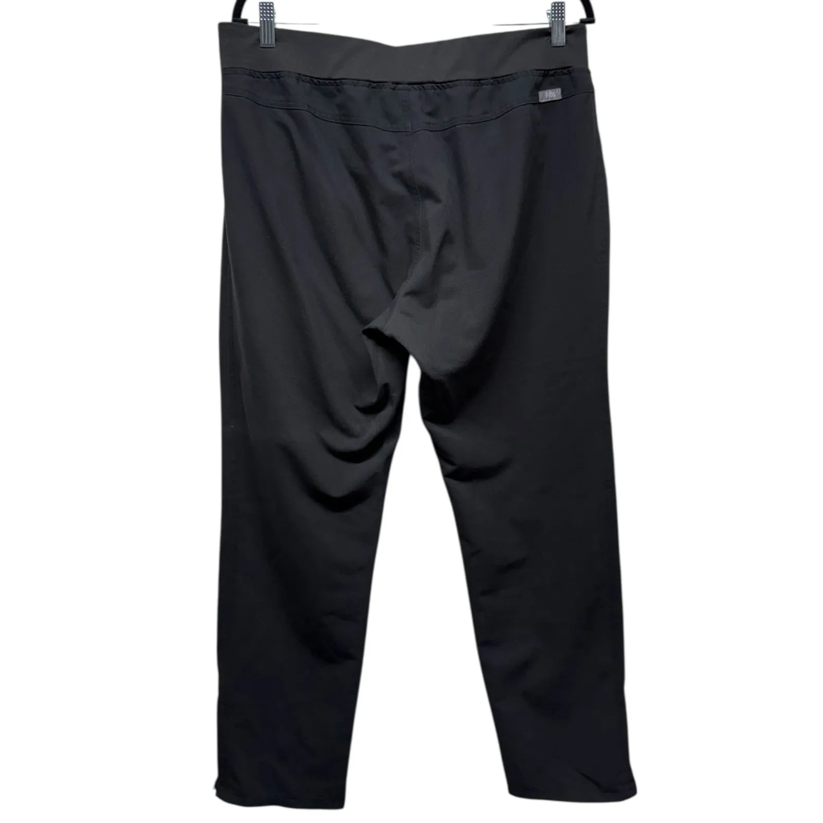 Figs Scrub Pants Women Sz L Black Kanye Moto Ankle Zip‎ Drawstring TW2022 - Image 2