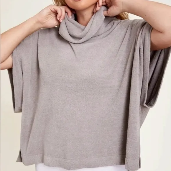 Barefoot Dreams One Size Cowl Neck Poncho Cozy Chic Ultra Light Pullover - Image 9